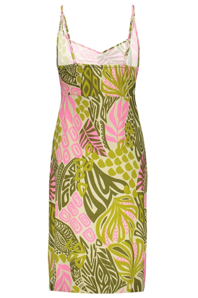 NOA DRESS SPAGHETTI AOP 47413 60 Pr.08 Forest Green/Pink